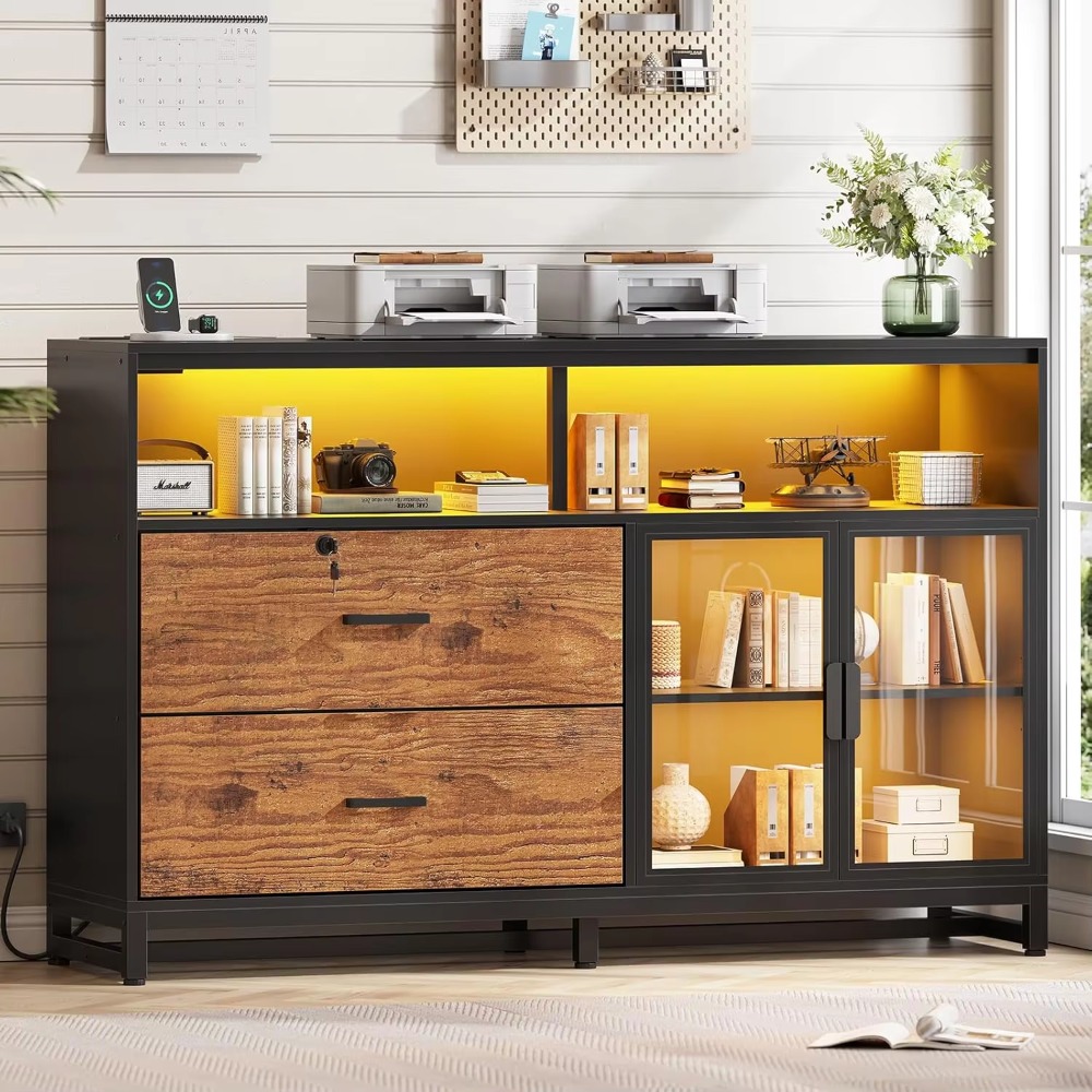 Free Home Office - 59인치 파일 캐비닛, 2단 서류 캐비닛(가정