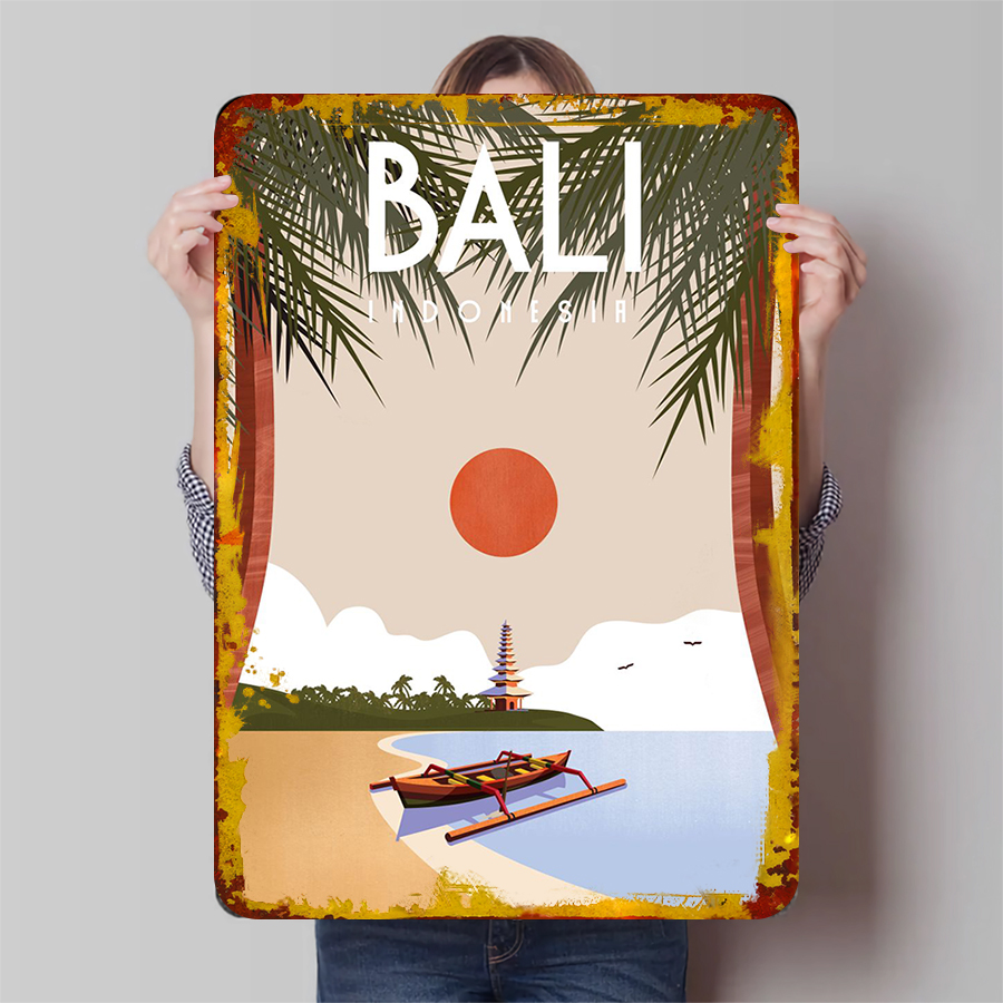 Home Office Bali - 발리 인도네시아 풍경 금속 벽 예술