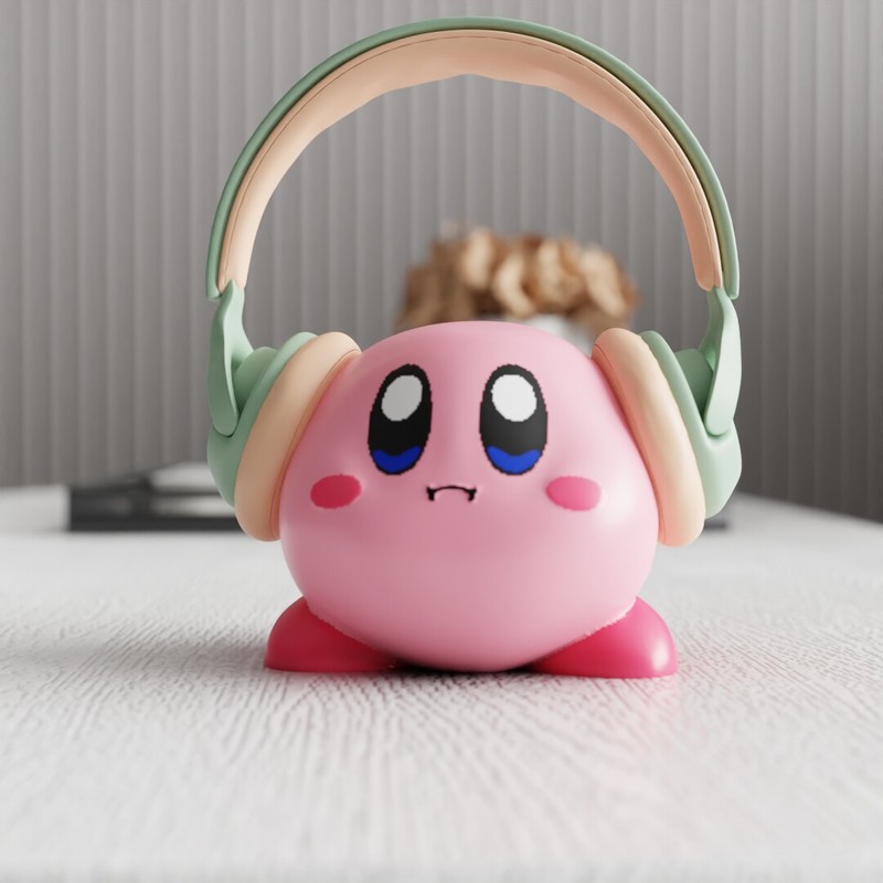 Home Office Headset - MSKA 헤드폰 스탠드 커비 귀여운 만화