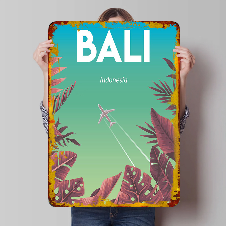 Home Office Bali - 발리 인도네시아 풍경 금속 벽 예술