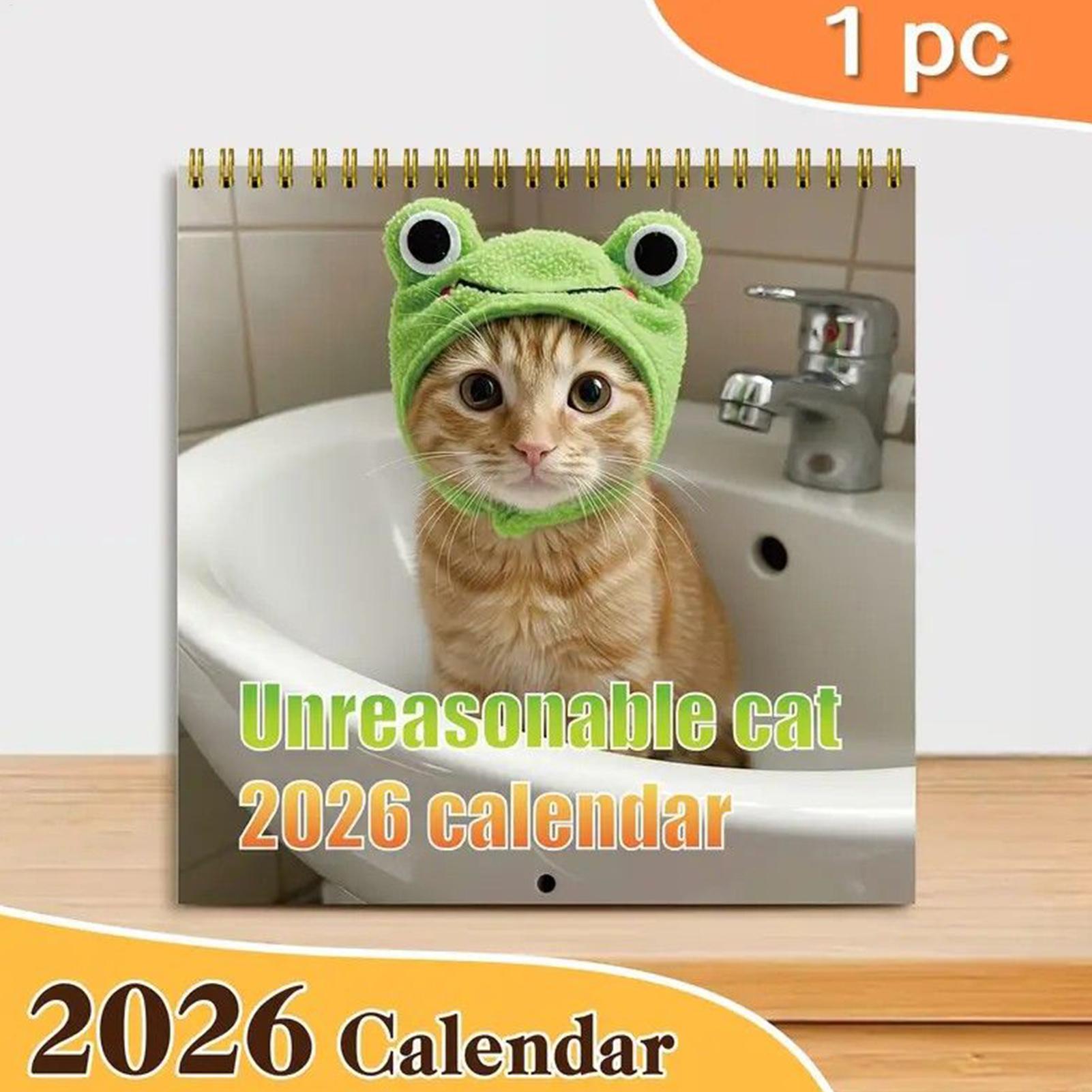 Home Office Holidays 2026 - 12개월 달력 2026년 벽걸이 고양이 달력