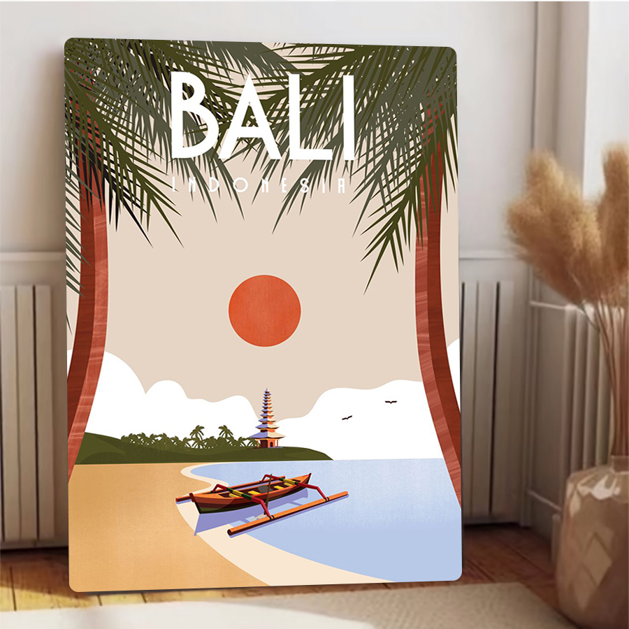 발리 인도네시아 풍경 금속 벽 예술 열대 야자수 해변  - Home Office Bali 리뷰 및 가격