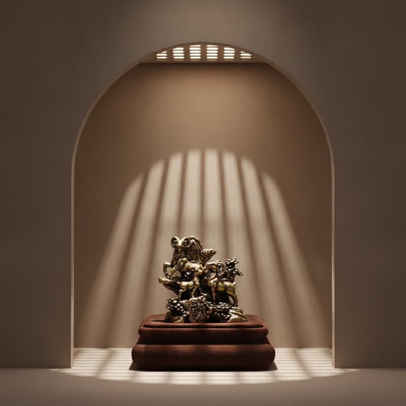 빈티지 황동 삼마리 염소 조각상: 정교한 조각 디테일, - Home Office Feng Shui 리뷰 및 가격