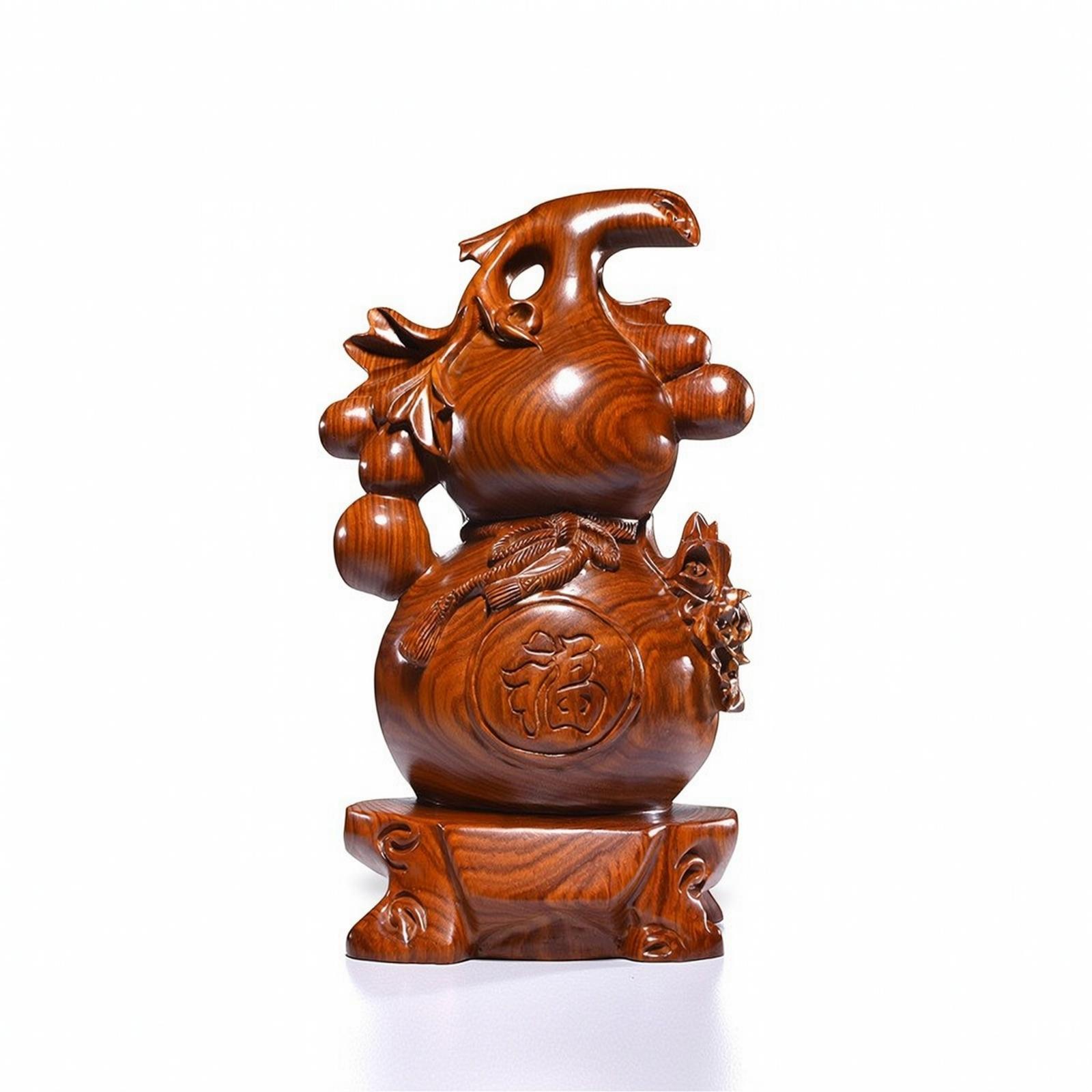 우아한 로즈우드 조롱박 조각품 나무 공예품 풍수 장식품 - Home Office Feng Shui 리뷰 및 가격