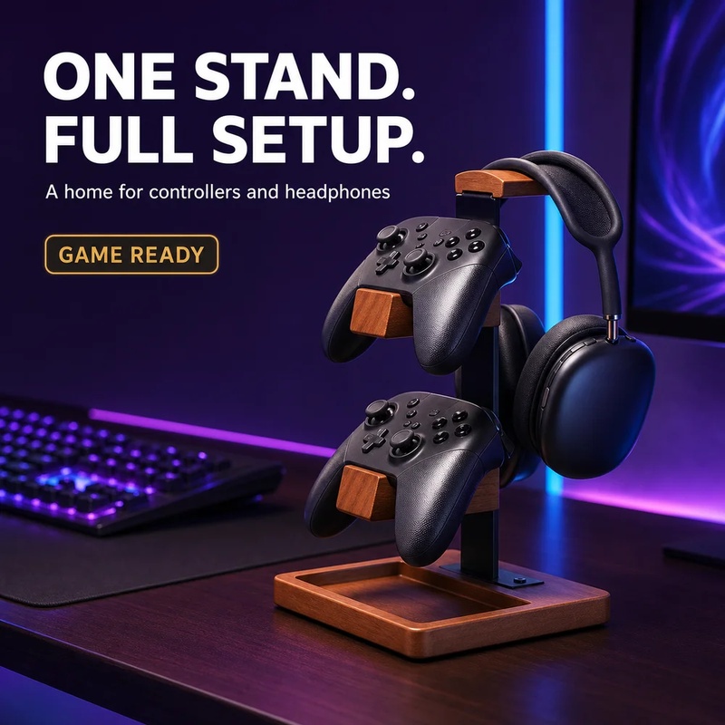 나무 헤드폰 스탠드 게이밍 헤드셋 홀더 데스크 이어폰  - Home Office Headset 리뷰 및 가격