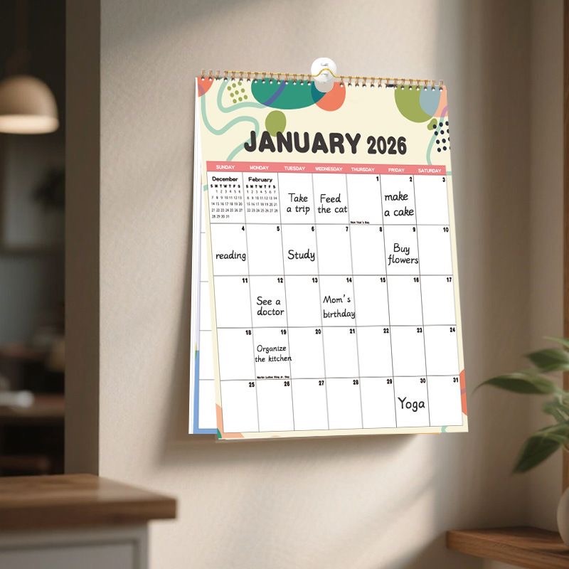 2026 유럽 미국 스타일 벽걸이 달력 코일로 뒤집을  - Home Office Holidays 2026 리뷰 및 가격