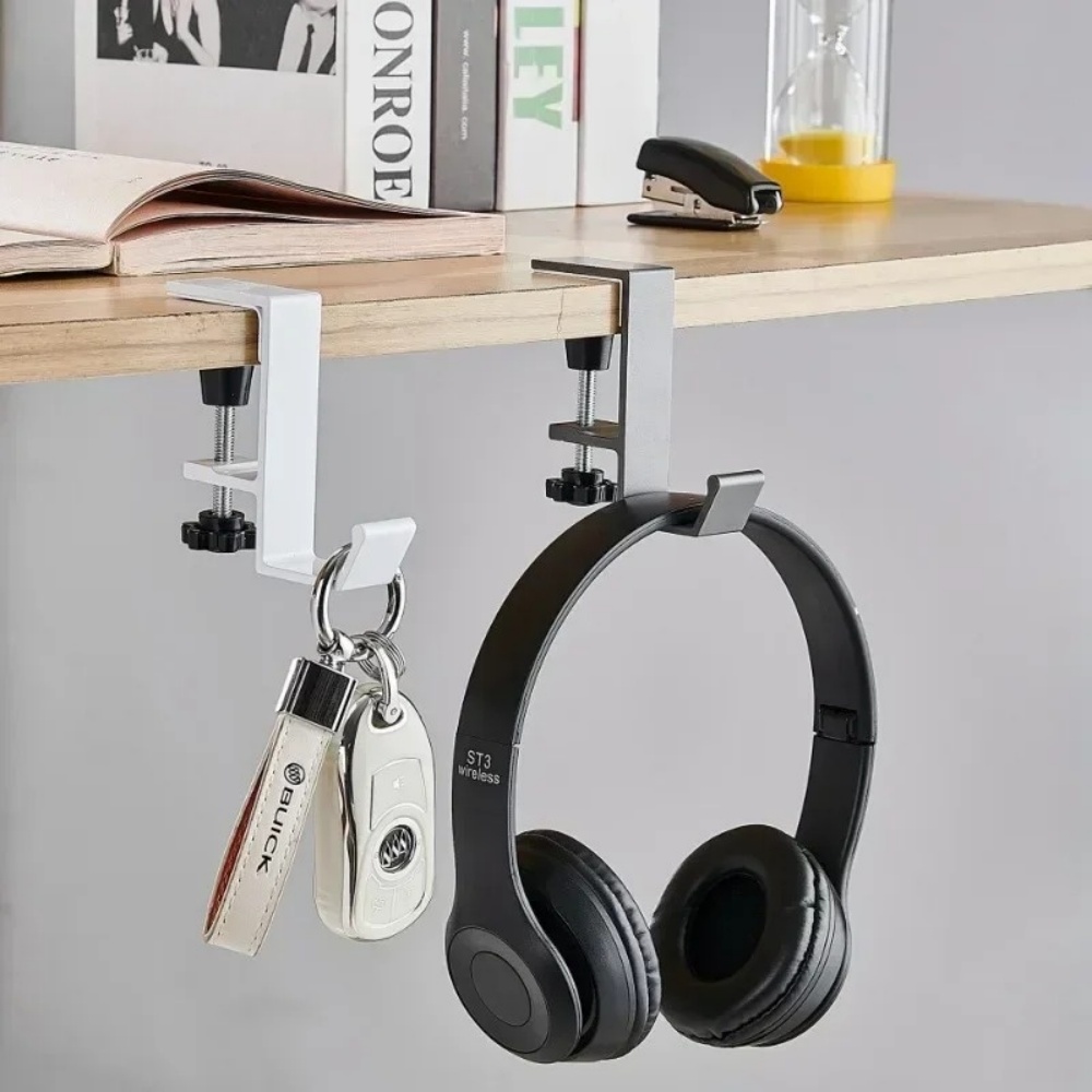 1/2개 조절 가능한 책상 가장자리 걸이형 후크 홀더  - Home Office Headset 리뷰 및 가격